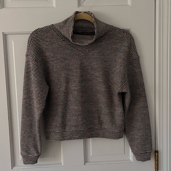 Madewell Textured Turtleneck Top in Rainbow Rib Size XXS - Picture 1 of 7